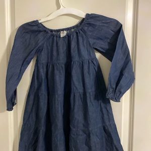 Kids long sleeve jean dress blue size 4
